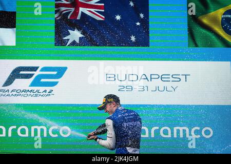 DOOHAN Jack (aus), Uni-Virtuosi Racing, Dallara F2, portrait, podium lors de la ronde 10th du Championnat de Formule 2 de la FIA 2022, de 28 juillet à 31, 2022 sur la Hungaroring, à Mogyorod, Hongrie - photo Sebastiaan Rozendaal / Dutch photo Agency / DPPI Banque D'Images