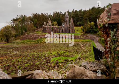 Ruines de Christ Church à Toormakeady, Irlande. Banque D'Images