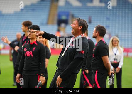 Leicester, Royaume-Uni. 30th juillet 2022. Lors du match de football de la communauté FA entre Liverpool et Manchester City au King Power Stadium, Leicester, Angleterre, le 30 juillet 2022. Photo de Scott Boulton. Utilisation éditoriale uniquement, licence requise pour une utilisation commerciale. Aucune utilisation dans les Paris, les jeux ou les publications d'un seul club/ligue/joueur. Crédit : UK Sports pics Ltd/Alay Live News Banque D'Images