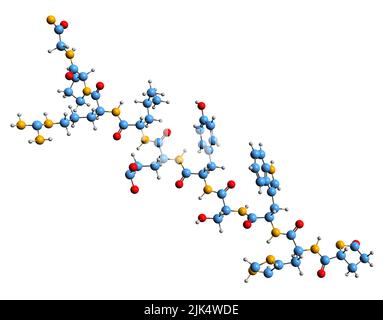 3D image de la formule squelettique de l'hormone de libération de la Gonadotropine - structure chimique moléculaire de la GnRH isolée sur fond blanc Banque D'Images