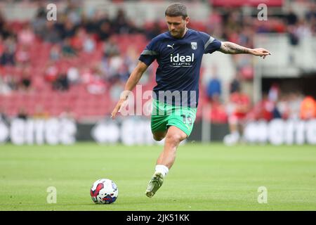 Middlesbrough, Royaume-Uni. 30th juillet 2022West John Swift de Bromm tire pendant l'échauffement lors du match de championnat Sky Bet entre Middlesbrough et West Bromwich Albion au stade Riverside, à Middlesbrough, le samedi 30th juillet 2022. (Credit: Michael Driver | MI News) Credit: MI News & Sport /Alamy Live News Credit: MI News & Sport /Alamy Live News Banque D'Images