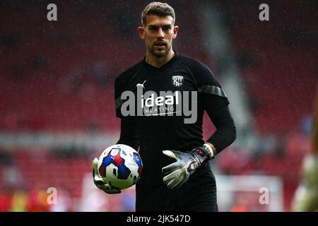 Middlesbrough, Royaume-Uni. 30th juillet 2022West le gardien de but de Bromm Alex Palmer lors du match de championnat Sky Bet entre Middlesbrough et West Bromwich Albion au stade Riverside, à Middlesbrough, le samedi 30th juillet 2022. (Credit: Michael Driver | MI News) Credit: MI News & Sport /Alamy Live News Credit: MI News & Sport /Alamy Live News Banque D'Images