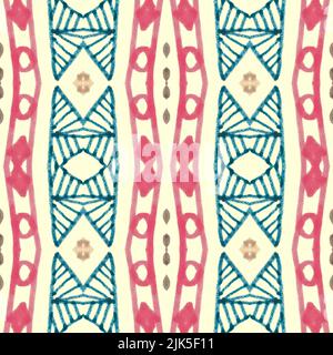 Grunge ruban tribal. Une expérience ethnique sans faille. Motif aztèque art. Imprimé mexicain. Ruban tribal dessiné à la main. Design navajo abstrait pour textil Banque D'Images