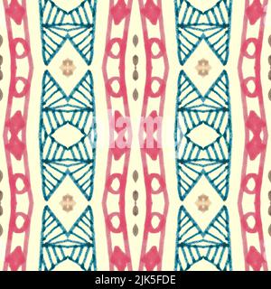 Grunge ruban tribal. Une expérience ethnique sans faille. Motif aztèque art. Imprimé mexicain. Ruban tribal dessiné à la main. Design navajo abstrait pour textil Banque D'Images