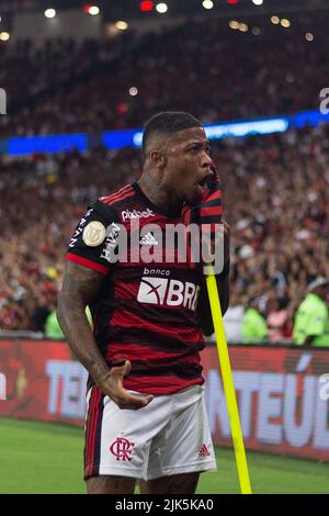 Rio de Janeiro, Brésil. 30th juillet 2022. MARINHO de Flamengo pendant le match entre Flamengo et Atletico-GO dans le cadre de Brasileirao série A 2022 au stade Maracana sur 31 juillet 2022 à Rio de Janeiro, Brésil. Crédit : Ruano Carneiro/Carneiro Images/Alay Live News Banque D'Images