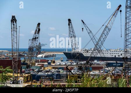Site de Blaste d'explosion du port de Beyrouth - août 2022 Banque D'Images
