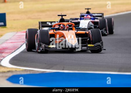 11 DRUGOVICH Felipe (BRA), MP Motorsport, Dallara F2, action pendant la ronde 10th du Championnat de Formule 2 de la FIA 2022, de 28 juillet à 31, 2022 sur la Hungaroring, à Mogyorod, Hongrie - photo Joao Filipe / DPPI Banque D'Images