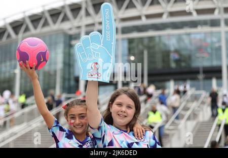Londres, Royaume-Uni. 31st juillet 2022. Les fans d'Angleterre avant le match de l'UEFA Women's European Championship 2022 au stade Wembley, Londres. Le crédit photo devrait se lire: Paul Terry/Sportimage crédit: Sportimage/Alay Live News Banque D'Images