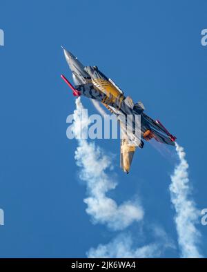 BAF Solo Display, FA-136 le X Tiger Livery, XTM 70 ans 31 Squadron et 80 ans OTAN Tiger Association Banque D'Images