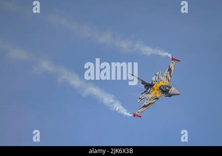 BAF Solo Display, FA-136 le X Tiger Livery, XTM 70 ans 31 Squadron et 80 ans OTAN Tiger Association Banque D'Images