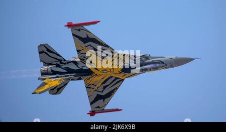 BAF Solo Display, FA-136 le X Tiger Livery, XTM 70 ans 31 Squadron et 80 ans OTAN Tiger Association Banque D'Images