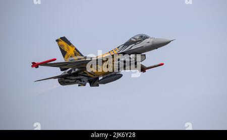 BAF Solo Display, FA-136 le X Tiger Livery, XTM 70 ans 31 Squadron et 80 ans OTAN Tiger Association Banque D'Images