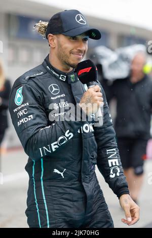 Magyorod, Hongrie. 31 juillet 2022. Formule 1 Grand Prix de Hongrie à Hungaroring, Hongrie. Photo : Lewis Hamilton (GBR) de Mercedes, deuxième dans la course © Piotr Zajac/Alay Live News Banque D'Images