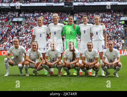 Londres, Royaume-Uni. 31st juillet 2022. 31st juillet 2022 ; Stade Wembley, Londres, Angleterre : finale internationale européenne pour femmes, Angleterre contre Allemagne : l'Angleterre commence onze files d'attente pour la photo d'équipe crédit : Images de sports action plus/Actualités en direct Alay crédit : Images de sports action plus/Actualités en direct Alay crédit : Images de sports action plus/Actualités en direct Alay Banque D'Images