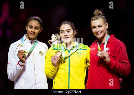 Birmingham, Royaume-Uni. 31 juillet 2022. Georgia GODWIN (AUS) (au centre) a remporté la finale de Birmingham 2022 des Jeux du Commonwealth à l'arène de Birmingham, dimanche, à 31 juillet 2022, à Birmingham, au Royaume-Uni. Credit: Taka Wu/Alay Live News Banque D'Images