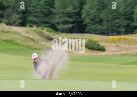 Irvine, Royaume-Uni. 31st juillet 2022. Le dernier jour du Golf Trust Women's Scottish Golf au Dundonald Links Golf course, Irvine, Ayrshire, Royaume-Uni, les 12 meilleurs joueurs sont séparés par seulement 4 coups. Les joueurs jouent pour un total de bourse de $2 000 000 et le prestigieux trophée. Crédit : Findlay/Alay Live News Banque D'Images