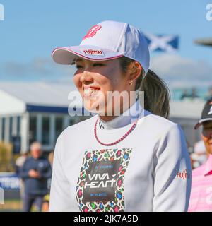 Dundonald Links, Irvine, Royaume-Uni. 31st juillet 2022. L'AYAKA FURUE du Japon remporte l'Open d'Écosse féminin qui a joué sur le parcours de golf Dundonald Links, à Irvine, Ayrshire, en Écosse, au Royaume-Uni. L'AYAKA FURUE a obtenu 69, 68, 68 et un nouveau record de cours avec un dernier tour de 62, soit un total pour les quatre tours de 267. Ayaka gagne $300 000 en argent. Crédit : Findlay/Alay Live News Banque D'Images