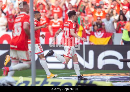 Porto Alegre, Brésil. 31st juillet 2022. Mauricio do Internacional célèbre son but pendant le match entre Internacional et Atletico-MG, pour la ronde 20th de la Campeonato Brasileiro Serie A 2022, à l'Estadio Beira-Rio, ce dimanche 31. (Max Peixoto/SPP) crédit: SPP Sport Press photo. /Alamy Live News Banque D'Images