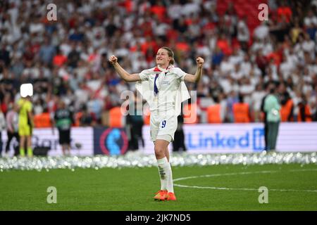 LONDRES, ROYAUME-UNI. JUILLET 31st. Ellen White, d'Angleterre, célèbre sa victoire après le match de l'UEFA Women's European Championship entre l'Angleterre et l'Allemagne au stade Wembley, à Londres, le dimanche 31st juillet 2022. (Credit: Pat Scaasi | MI News) Credit: MI News & Sport /Alay Live News Banque D'Images