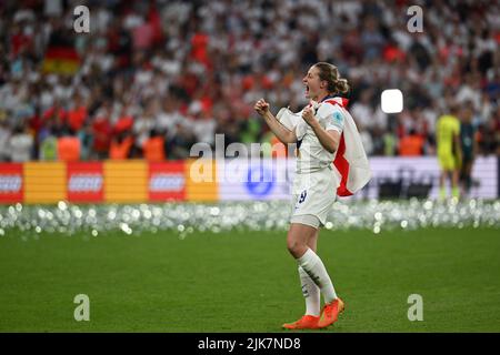 LONDRES, ROYAUME-UNI. JUILLET 31st. Ellen White, d'Angleterre, célèbre sa victoire après le match de l'UEFA Women's European Championship entre l'Angleterre et l'Allemagne au stade Wembley, à Londres, le dimanche 31st juillet 2022. (Credit: Pat Scaasi | MI News) Credit: MI News & Sport /Alay Live News Banque D'Images