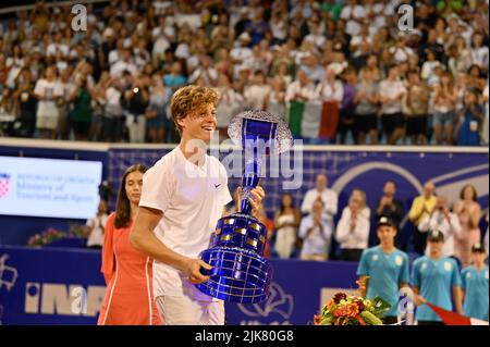 Umago, Umago, Croatie, 31 juillet 2022, Jannik sinner (IT) pendant ATP Croatie Open Umag - Alcaraz vs sinner - tennis internationales crédit: Live Media Publishing Group/Alay Live News Banque D'Images