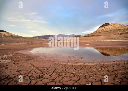 30 juillet 2022, lac Mead, Nevada, conditions de sécheresse sévère à Boulder Harbour Boat Launch près de Las Vegas. Banque D'Images