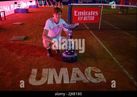 Umago, Umago, Croatie, 31 juillet 2022, Jannik sinner (IT) pendant ATP Croatie Open Umag - Alcaraz vs sinner - tennis internationales crédit: Live Media Publishing Group/Alay Live News Banque D'Images