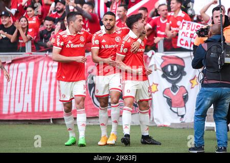 31 juillet 2022, Porto Alegre, Rio Grande do Sul, Etats-Unis: Championnat brésilien de football: Internacional vs Atletico-MG. 31 juillet 2022, Porto Alegre, Rio Grande do Sul, Brésil: Match de football entre Internacional et Atletico Mineiro, valable pour la partie 20th du Championnat brésilien de football, qui s'est tenu au stade Beira-Rio, à Porto Alegre, Rio Grande do Sul, le dimanche (31). L'équipe Internacional a remporté le match par le score de 3-0, avec des buts marqués par Wanderson et Mauricio (deux fois). Credit: Matheus PE/Thenews2 (Credit image: © Matheus PE/TheNEWS2 via ZUMA Press Wire) Banque D'Images