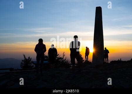 Coucher de soleil sur Lysa Mountain Banque D'Images