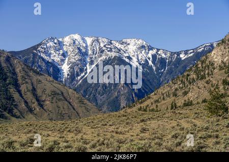 Désert de sagebrush sous le mont Chopaka, Colombie-Britannique, Canada. Banque D'Images