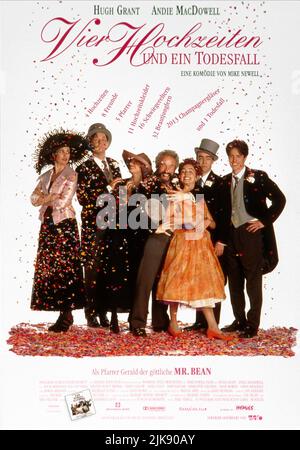 Andie MacDowell, James Fleet, Kristin Scott Thomas, Simon Cowell, Charlotte Coleman, John Hannah & Hugh Grant film : four Weddings and A Funeral (Royaume-Uni 1994) personnages : Carrie, Tom, Fiona, Gareth, Scarlett, Matthew, Charles Directeur: Mike Newell 20 janvier 1994 **AVERTISSEMENT** cette photographie est destinée à un usage éditorial exclusif et est le copyright des FILMS DE TITRE DE TRAVAIL et/ou du photographe attribué par la Société de film ou de production et ne peut être reproduite que par des publications en conjonction avec la promotion du film ci-dessus. Un crédit obligatoire pour LES FILMS DE TITRE DE TRAVAIL est requis. Le photographe s'en est étrioul Banque D'Images