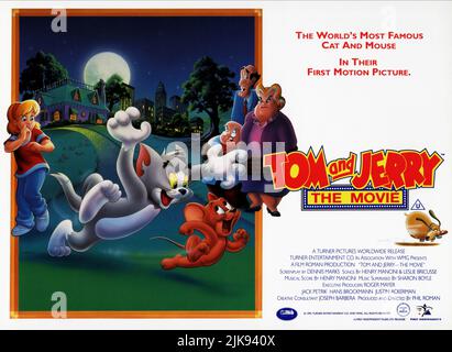 Tom & Jerry Poster film: Tom and Jerry: The Movie (USA 1992) Directeur: Phil Roman 01 octobre 1992 **AVERTISSEMENT** cette photographie est destinée à un usage éditorial exclusif et est le copyright de WARNER HOME et/ou le photographe assigné par la Société de film ou de production et ne peut être reproduite que par des publications en conjonction avec la promotion du film ci-dessus. Un crédit obligatoire pour LA MAISON WARNER est requis. Le photographe doit également être crédité lorsqu'il est connu. Aucune utilisation commerciale ne peut être accordée sans l'autorisation écrite de la Société du film. Banque D'Images