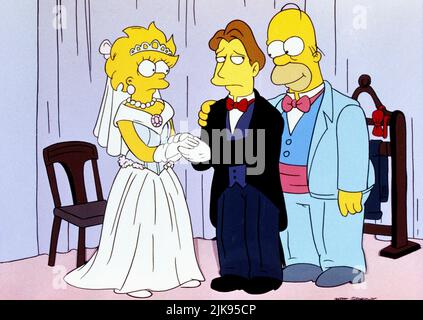 Lisa, Hugh & Homer Television: The Simpsons : saison 6 (TV-série) USA 1989-, / Episode 6,19: 'Mariage de Lisa' (Dir. Jim Reardon, 1995) Directeur : 04 septembre 1994 **AVERTISSEMENT** cette photographie est destinée à un usage éditorial seulement et est le droit d'auteur de 20th CENTURY FOX TELEVISION et/ou le photographe assigné par la Société de film ou de production et ne peut être reproduite que par des publications dans le cadre de la promotion du film ci-dessus. Un crédit obligatoire pour LA TÉLÉVISION FOX 20th CENTURY est requis. Le photographe doit également être crédité lorsqu'il est connu. Aucune utilisation commerciale ne peut être accordée sans autorisation Banque D'Images