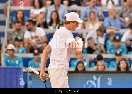 Umago, Croatie. 31st juillet 2022. Jannik sinner (IT) pendant ATP Croatie Open Umag - Alcaraz vs sinner, tennis Internationals à Umago, Croatie, 31 juillet 2022 Credit: Independent photo Agency/Alay Live News Banque D'Images