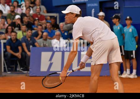 Umago, Croatie. 31st juillet 2022. Jannik sinner (IT) pendant ATP Croatie Open Umag - Alcaraz vs sinner, tennis Internationals à Umago, Croatie, 31 juillet 2022 Credit: Independent photo Agency/Alay Live News Banque D'Images