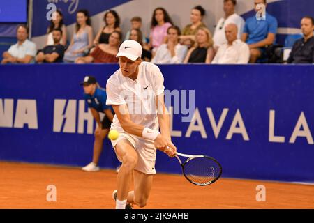 Umago, Croatie. 31st juillet 2022. Jannik sinner (IT) pendant ATP Croatie Open Umag - Alcaraz vs sinner, tennis Internationals à Umago, Croatie, 31 juillet 2022 Credit: Independent photo Agency/Alay Live News Banque D'Images