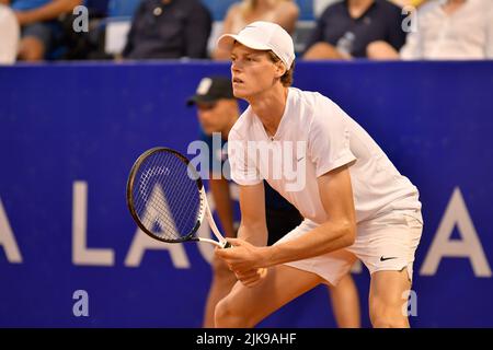 Umago, Croatie. 31st juillet 2022. Jannik sinner (IT) pendant ATP Croatie Open Umag - Alcaraz vs sinner, tennis Internationals à Umago, Croatie, 31 juillet 2022 Credit: Independent photo Agency/Alay Live News Banque D'Images