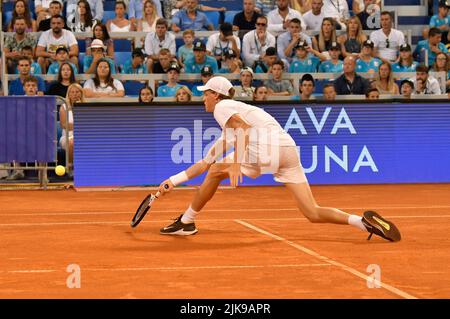 Umago, Croatie. 31st juillet 2022. Jannik sinner (IT) pendant ATP Croatie Open Umag - Alcaraz vs sinner, tennis Internationals à Umago, Croatie, 31 juillet 2022 Credit: Independent photo Agency/Alay Live News Banque D'Images