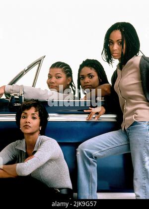 Vivica A. Fox, Queen Latifah, Kimberly Elise & Jada Pinkett Smith film: Set it off (1996) personnages: Francesca 'Frankie' Sutton,Cleopatra 'Cleo' Sims,Tisean 'T.T.' Williams & Lida 'stony' Newsom Directeur : F. Gary Gray 06 novembre 1996 **AVERTISSEMENT** cette photographie est destinée à un usage éditorial exclusif et est protégée par les droits d'auteur du CINÉMA DE NOUVELLE LIGNE et/ou du photographe attribué par la Société de film ou de production et ne peut être reproduite que par des publications dans le cadre de la promotion du film ci-dessus. Un crédit obligatoire pour UNE NOUVELLE LIGNE DE CINÉMA est requis. Le photographe doit également être crédité lorsqu'il est connu. Banque D'Images