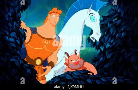 Hercules, Pegasus, Philoctetes film: Hercules (1997) personnages: Hercules,,Philoctetes Directeur: Ron Clements, John Musker 14 juin 1997 **AVERTISSEMENT** cette photographie est destinée à un usage éditorial exclusif et est protégée par les droits d'auteur de DISNEY et/ou du photographe attribué par la Société du film ou de la production et ne peut être reproduite que par des publications dans le cadre de la promotion du film ci-dessus. Un crédit obligatoire pour DISNEY est requis. Le photographe doit également être crédité lorsqu'il est connu. Aucune utilisation commerciale ne peut être accordée sans l'autorisation écrite de la Société du film. Banque D'Images