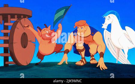 Philoctetes, Hurcules, Pegasus film: Hercules (1997) personnages: Philoctetes, Directeur: Ron Clements, John Musker 14 juin 1997 **AVERTISSEMENT** cette photographie est destinée à un usage éditorial exclusif et est protégée par les droits d'auteur de DISNEY et/ou du photographe attribué par la Société du film ou de la production et ne peut être reproduite que par des publications dans le cadre de la promotion du film ci-dessus. Un crédit obligatoire pour DISNEY est requis. Le photographe doit également être crédité lorsqu'il est connu. Aucune utilisation commerciale ne peut être accordée sans l'autorisation écrite de la Société du film. Banque D'Images