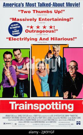 Robert Carlyle, Ewan McGregor, Kelly Macdonald, Jonny Lee Miller et Ewen Bremner film d'affiches : Trainspotting (Royaume-Uni 1996) personnages : Begbie, Renton, Diane, Sick Boy, Spud Directeur : Danny Boyle 23 février 1996 **AVERTISSEMENT** cette photographie est destinée à un usage éditorial exclusif et est protégée par les droits d'auteur de LA CHAÎNE QUATRE FILMS et/ou du photographe attribué par la Société de film ou de production et ne peut être reproduite que par des publications en conjonction avec la promotion du film ci-dessus. Un crédit obligatoire est requis pour LA DISTRIBUTION DE QUATRE FILMS. Le photographe doit également être crédité lorsqu'il est connu. Aucune utilisation commerciale ne peut l'être Banque D'Images