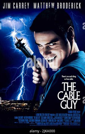 Jim Carrey film: The Cable Guy (USA 1996) personnages: The Cable Guy Director: Ben Stiller 10 juin 1996 **AVERTISSEMENT** cette photographie est à usage éditorial exclusif et est le droit d'auteur de COLUMBIA et/ou le photographe assigné par la Société de film ou de production et ne peut être reproduite que par des publications dans le cadre de la promotion du film ci-dessus. Un crédit obligatoire pour LA COLOMBIE est requis. Le photographe doit également être crédité lorsqu'il est connu. Aucune utilisation commerciale ne peut être accordée sans l'autorisation écrite de la Société du film. Banque D'Images