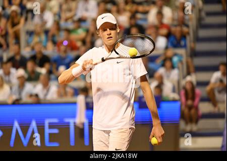 Umago, Croatie. 31st juillet 2022. Jannik sinner (IT) pendant ATP Croatie Open Umag - Alcaraz vs sinner, tennis Internationals à Umago, Croatie, 31 juillet 2022 Credit: Independent photo Agency/Alay Live News Banque D'Images