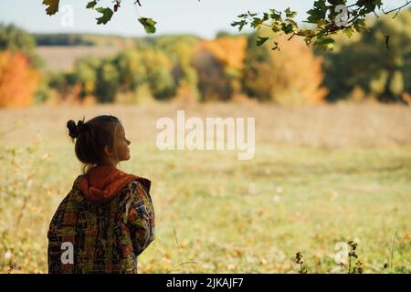 automne nature parc fille flou automne arrière-plan Banque D'Images