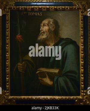 Saint Jude Thaddeus (1st siècle après J.-C.). Un des douze apôtres de Jésus. Portrait attribué à Juan de Valdés Leal (1622-1690), ca. 1660-1665. Huile sur toile (109 x 91 cm). Musée El Greco. Tolède, Espagne. Auteur: Juan de Valdés Leal (1622-1690). Peintre espagnol. Banque D'Images