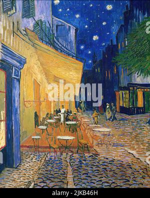 Vincent van Gogh/ café-terrasse la nuit (place du forum à Arles). Arles, septembre 1888. Huile sur toile, 80,7 x 65,3 cm. N° INV KM 108,565. MUSÉE: KROLLER MULLER RIJKSMUSEUM / OTTERLOO / HOLANDA. Banque D'Images