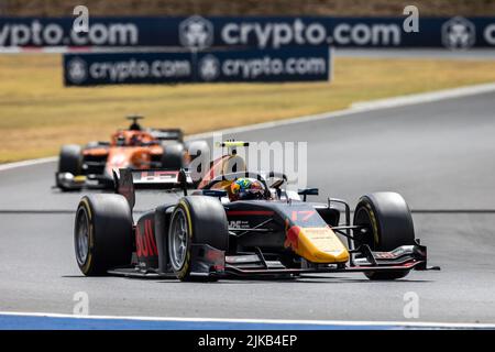 17 IWASA Ayumu (jpn), DAMS, Dallara F2, action lors de la ronde 10th du Championnat de Formule 2 de la FIA 2022, de 28 juillet à 31, 2022 sur le Hungaroring, à Mogyorod, Hongrie - photo: Diederik Van Der Laan/DPPI/LiveMedia Banque D'Images