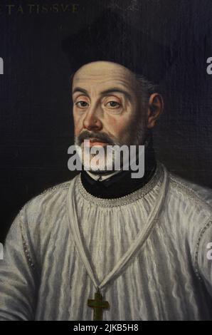 Diego de Covarrubias y Leyva (1512-1577). Juriste espagnol, professeur et ecclésiastique. Portrait d'Alonso Sánchez Coello (1531-155). Huile sur toile, 1574. Musée El Greco. Tolède, Espagne. Auteur: Alonso Sánchez Coello (1531-1588). Peintre espagnol. Banque D'Images