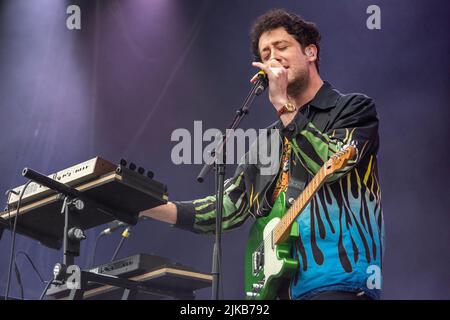 Les wombats jouent la scène principale à Kendal Calling. Samedi 30th juillet 2022 Banque D'Images